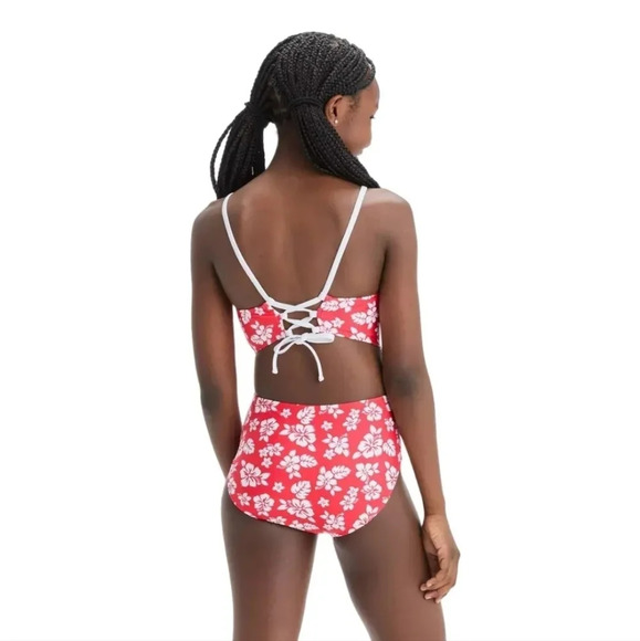 NWT Art Class Girl's Hawaiian Retreat One Piece Floral Swimsuit M 8 - Picture 3 of 6